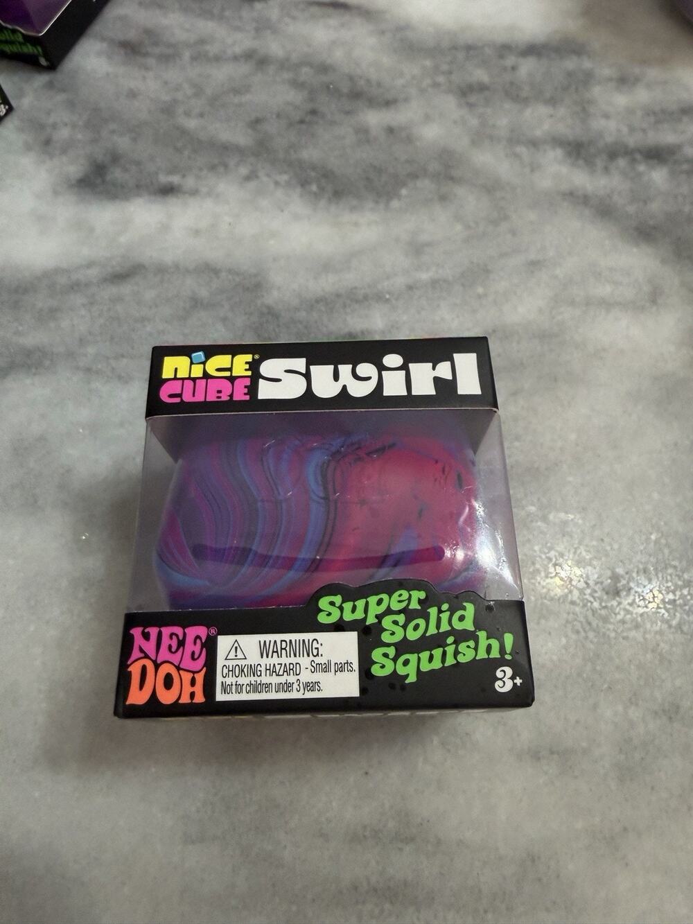 NeeDoh Nice Cube Swirl Super Solid Squish Sensory Fidget Toy New in Box
